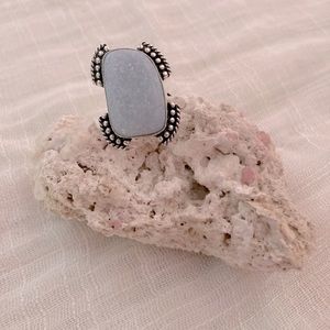 NEW Angelite, 925 Silver Ring, size 7.5